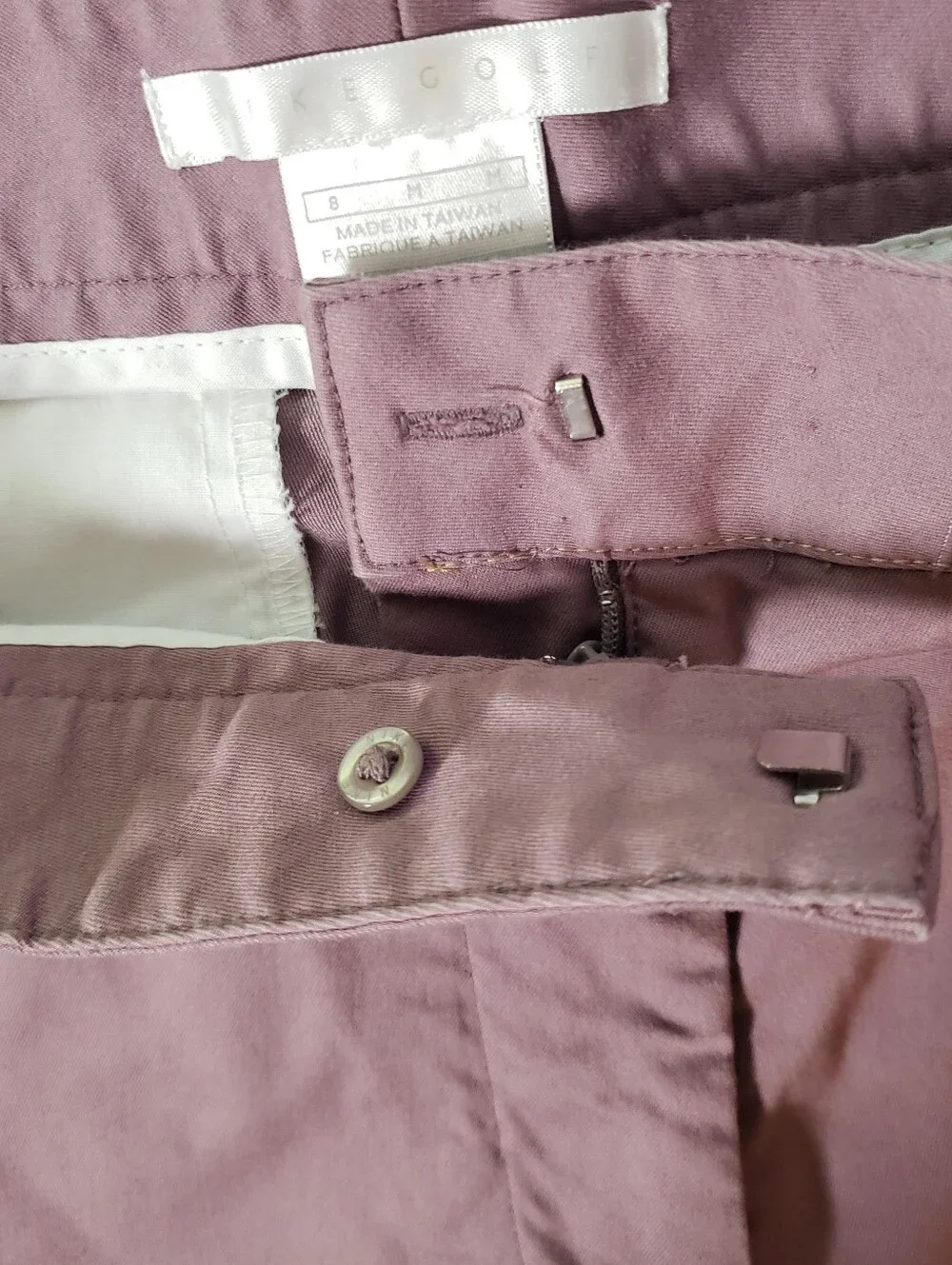 Nike Women's Mauve Roll-Cuff Shorts Dri Fit Golf Shorts M Athletic Tennis Pickle